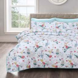 Velosso Single Sacramento Floral Bedspread Set - Multi - Wilko