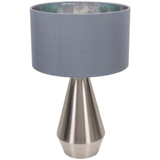 ValueLight Jax Grey Chrome Inner Shade Chrome Dimmable LED Touch Table Lamp - Size: 41 x 25 x 25cm - Silver - ValueLights - Wilko - image 1