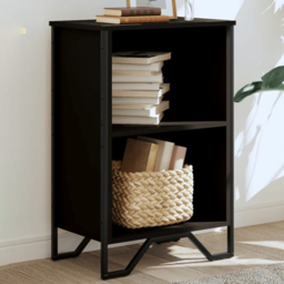vidaXL 2 Shelf Black Bookcase - Size: 74.5 x 31 x 50cm - Wilko