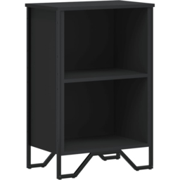 vidaXL 2 Shelf Black Bookcase - Size: 74.5 x 31 x 50cm - Wilko - thumbnail 3