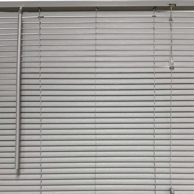 PVC Silver Wood Effect Blind - Silver/135cm - Wilko - image 1