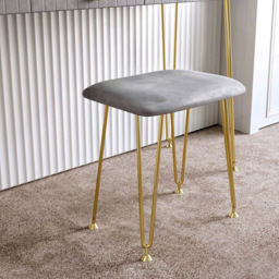 CARME Home Tokyo Glow Grey Velvet Dressing Table with Stool Set - Size: 55 x 34 x 116cm - Wilko - thumbnail 6