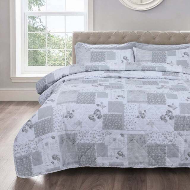 Velosso King Size Maya Grey Bedspread Set - Wilko - image 1