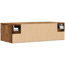 vidaXL 2 Drawer Old Wood Wall Cabinet - Size: 20 x 68 x 30cm - Brown - Wilko - thumbnail 6