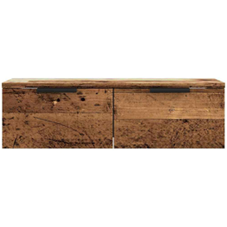 vidaXL 2 Drawer Old Wood Wall Cabinet - Size: 20 x 68 x 30cm - Brown - Wilko - thumbnail 5