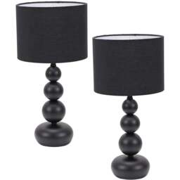 ValueLights Marissa 2 Pack Black Stacked Ball Touch LED Table Lamp - Size: 36 x 17 x 17cm - Wilko - thumbnail 1