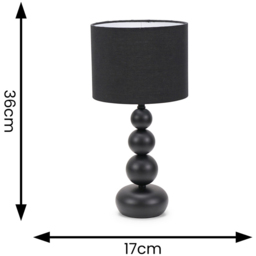 ValueLights Marissa 2 Pack Black Stacked Ball Touch LED Table Lamp - Size: 36 x 17 x 17cm - Wilko - thumbnail 6