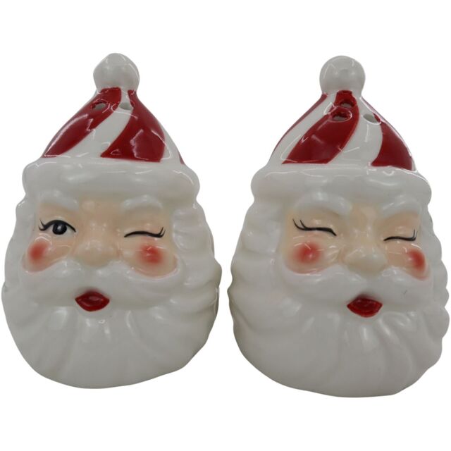 Winking Santa Salt and Pepper Shakers Red and White - Candy Cane Lane - Wilko - image 1