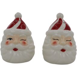 Winking Santa Salt and Pepper Shakers Red and White - Wilko - thumbnail 4