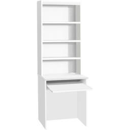 R White Cabinets 4 Shelf Small Laptop Desk with Keyboard Tray and Hutch White - Size: 182.8 x 60 x 54cm - Wilko - thumbnail 3