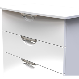 Crowndale Camden 4 Drawer White Gloss and White Deep Chest of Drawers Ready Assembled - White Gloss & White - Wilko - thumbnail 6