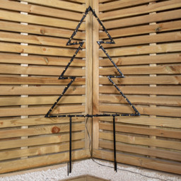 Samuel Alexander 90 Warm White LED Dewdrop Metal Christmas Tree Garden Stake - Size: 60 x 53 x 1cm - Black - Wilko - thumbnail 6