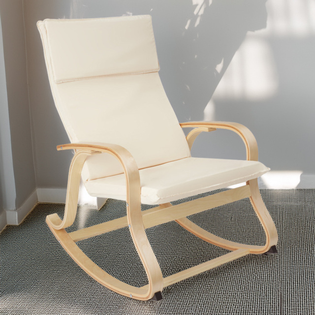 tectake Roca Beige Rocking Chair with Armrest - Size: Single - Cream - Wilko - image 1