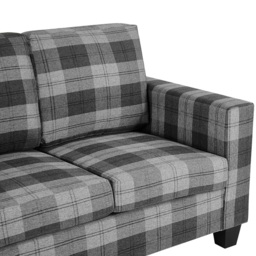 Home Detail Dakota 2 Seater Grey Tartan Fabric Sofa - Wilko - thumbnail 5