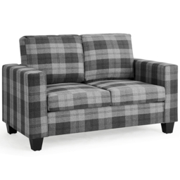 Home Detail Dakota 2 Seater Grey Tartan Fabric Sofa - Wilko - thumbnail 3
