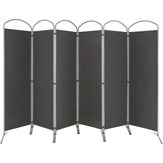 Costway 6 Panel Grey Freestanding Fabric Room Divider - Size: 88 x 27 x 14cm - Wilko - image 1