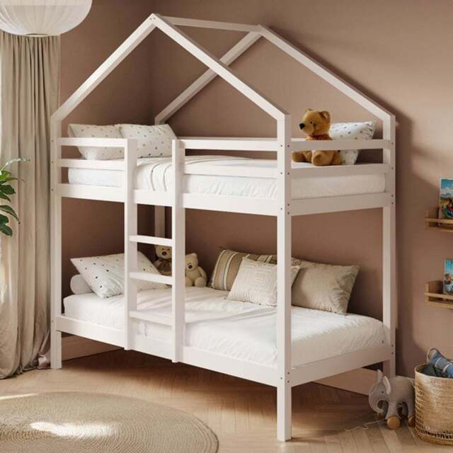 Flair White Wooden Nest House Bunk Bed - Size: Single - Wilko - image 1