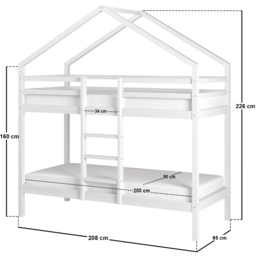 Flair White Wooden Nest House Bunk Bed - Size: Single - Wilko - thumbnail 6