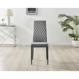 Furniturebox Arona 4 Seater Round Dining Set Grey and Black - Wilko - thumbnail 7