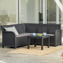 Keter Rosalie 5 Seater Garden Corner Lounge Set - Grey - Wilko - thumbnail 1