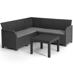 Keter Rosalie 5 Seater Garden Corner Lounge Set - Grey - Wilko - thumbnail 3