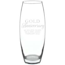 Personalised Memento Personalised Gold Anniversary Bullet Vase - Size: 1.0 x 2.4 x 1.0cm - Clear - Wilko - thumbnail 1