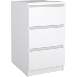 Florence 3 Drawer White High Gloss Bedside Table - Furniture to Go - Wilko - thumbnail 3