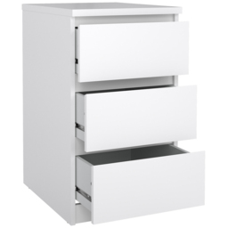 Florence 3 Drawer White High Gloss Bedside Table - Furniture to Go - Wilko - thumbnail 5