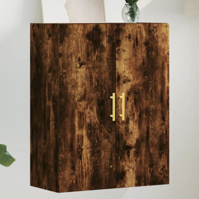 vidaXL 2 Door Brown Smoked Oak Wall Mounted Cabinet - Size: 90 x 69.5 x 34cm - Wilko - image 1