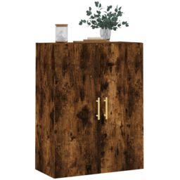 vidaXL 2 Door Brown Smoked Oak Wall Mounted Cabinet - Size: 90 x 69.5 x 34cm - Wilko - thumbnail 4