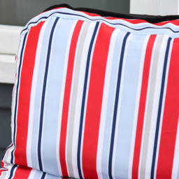 Outsunny Set of 2 Red and White Adjustable Sun Lounger - Size: 1 Seater - Multi - Wilko - thumbnail 4