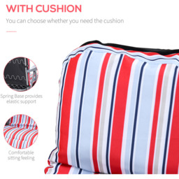 Outsunny Set of 2 Red and White Adjustable Sun Lounger - Size: 1 Seater - Multi - Wilko - thumbnail 6
