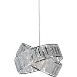 Lighting Collection 2 Intertwining Ring Chrome and Clear Acrylic Shade - Size: 18.5 x 27.5 x 27.5cm - Silver - Wilko