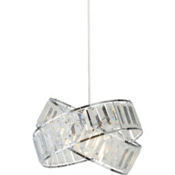Lighting Collection 2 Intertwining Ring Chrome and Clear Acrylic Shade - Size: 18.5 x 27.5 x 27.5cm - Silver - Wilko - thumbnail 4