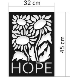 Decortie Black Metal Hope Wall Art - Size: 45 x 32 x 1.5cm - Wilko - thumbnail 7