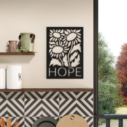 Decortie Black Metal Hope Wall Art - Size: 45 x 32 x 1.5cm - Wilko - thumbnail 3