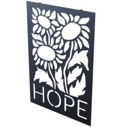 Decortie Black Metal Hope Wall Art - Size: 45 x 32 x 1.5cm - Wilko