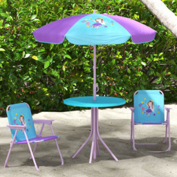 Outsunny Kids Fairy Bistro Set with Parasol - Size: 2 Seater - Blue - Wilko - thumbnail 1