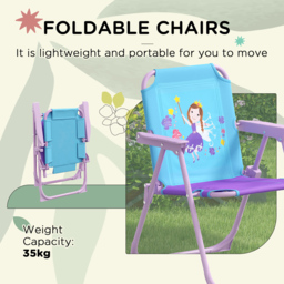 Outsunny Kids Fairy Bistro Set with Parasol - Size: 2 Seater - Blue - Wilko - thumbnail 5