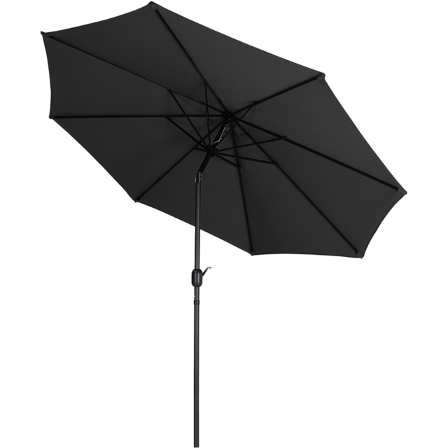 Living and Home Black Crank and Tilt Parasol 3m with Round Resin Base - Wilko - image 1