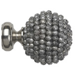 New Edge Blinds 130cm Fixed Length Satin Silver Eyelet Metal Curtain Pole Set with Mia Finial - Wilko - thumbnail 3
