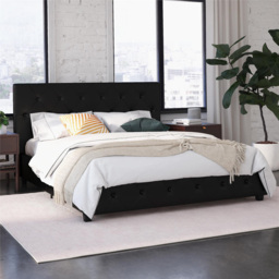 Dorel Dakota King Size Bed with Storage - Black - Wilko