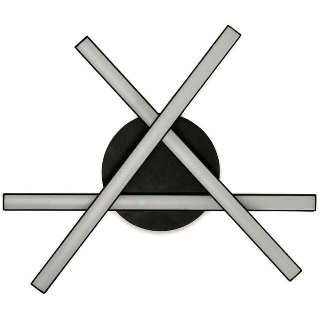 ValueLights Infinity Black Adjustable Crossover Integrated LED Ceiling Light - Size: 9.5 x 36.5 x 37cm - Wilko - image 1