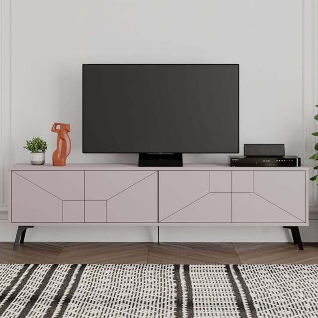 Decortie Dune 4 Door Mocha Grey TV Unit - Size: 50.0  x 180.0  x 29.6 cm - Wilko - image 1