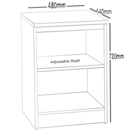 R White Cabinets 2 Shelf Brown Desk Height Bookcase - Size: 72.8 x 47.9 x 54cm - Wilko - thumbnail 6