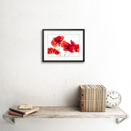 Wee Blue Coo Poppy Heads Red Petals Framed Wall Art Print 23 x 18cm - Size: 25.9 x 20.6 x 1.5cm - Wilko - thumbnail 3