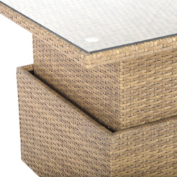 HGD St. Tropez 6 Seater Brown and Grey Garden Corner Sofa with Rising Table - Wilko - thumbnail 6