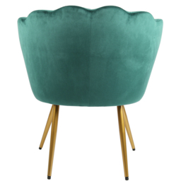 Flora Petal Back Accent Tub Chair Velvet Upholstery - Green - Size: Single - Genesis - Wilko - thumbnail 6