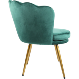 Flora Petal Back Accent Tub Chair Velvet Upholstery - Green - Size: Single - Genesis - Wilko - thumbnail 5