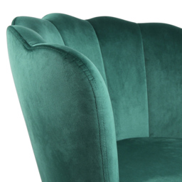 Flora Petal Back Accent Tub Chair Velvet Upholstery - Green - Size: Single - Genesis - Wilko - thumbnail 7
